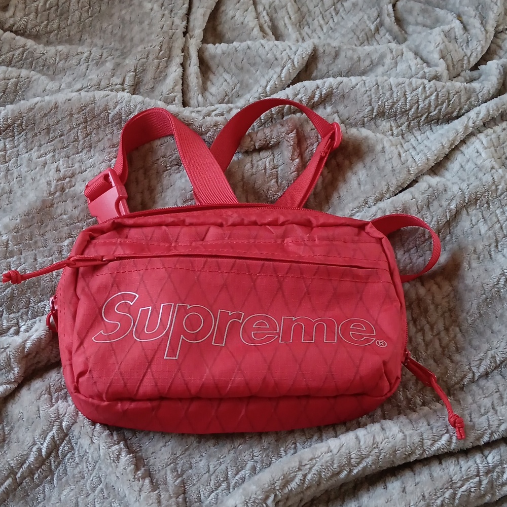 SUPREME Red Nylon Belt bag shoulder bag Fanny Pack 3M logo